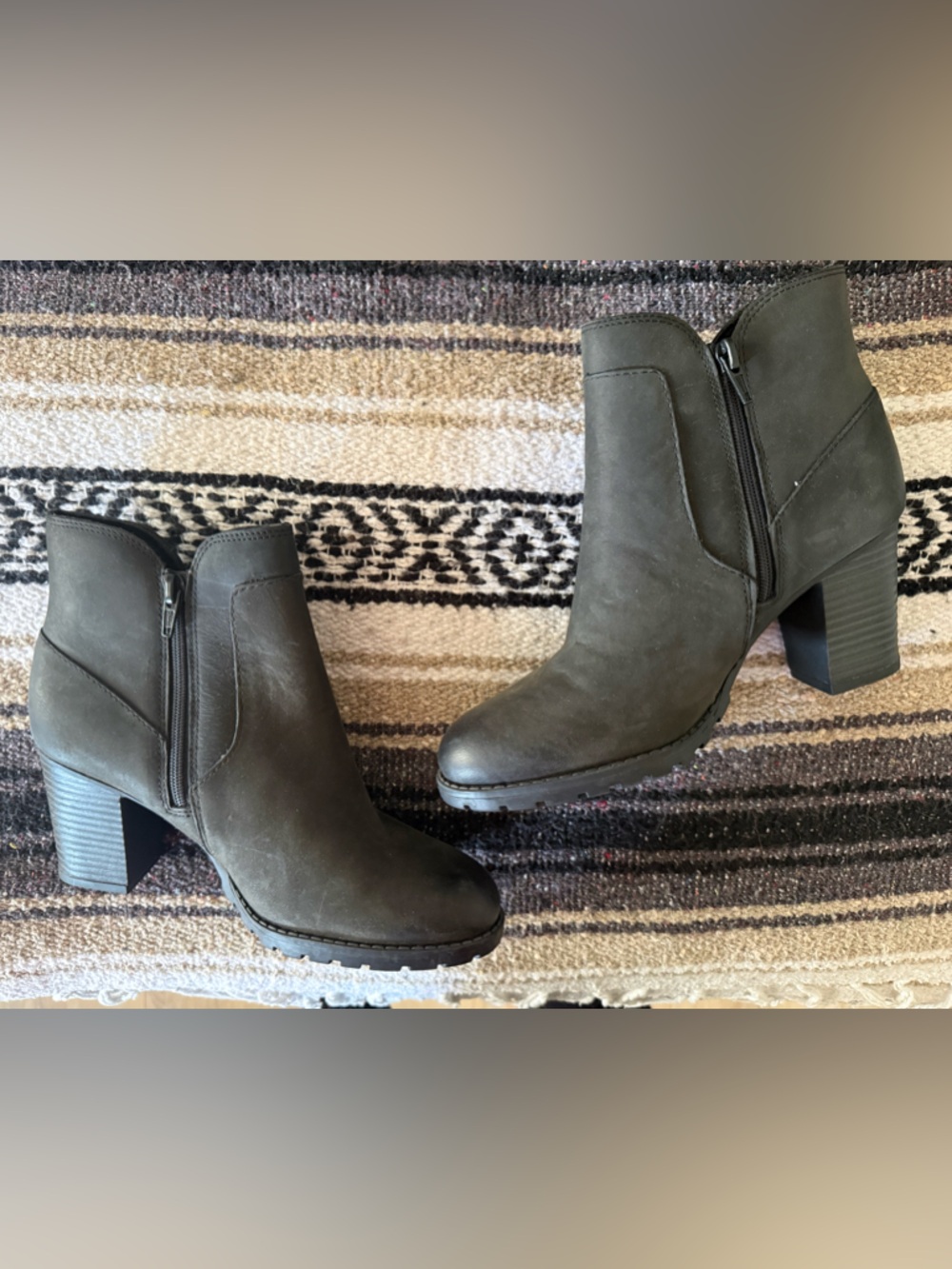 Clarks Women’s Black Ankle Boots with Block Heel